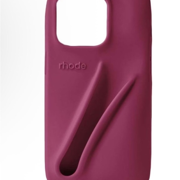 RHODE Magenta Silicone Phone Case with Built-In Lipstick Holder - Picture 2 of 2